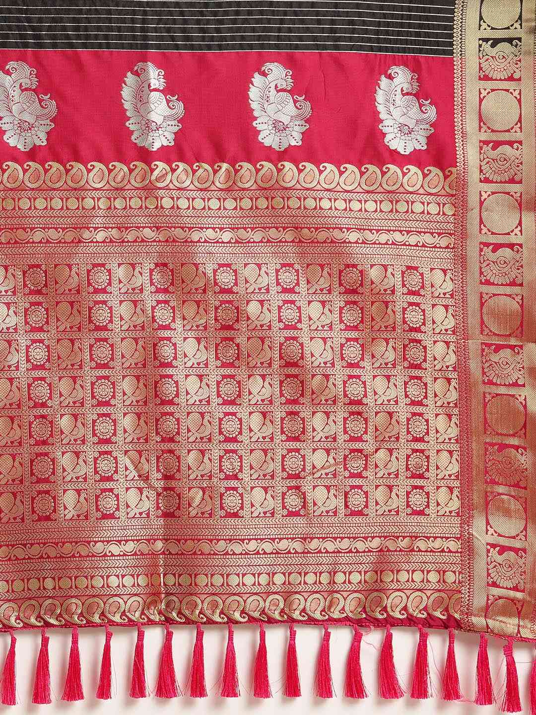 Beautiful Zari Woven Black Colour Silk Banarasi Saree