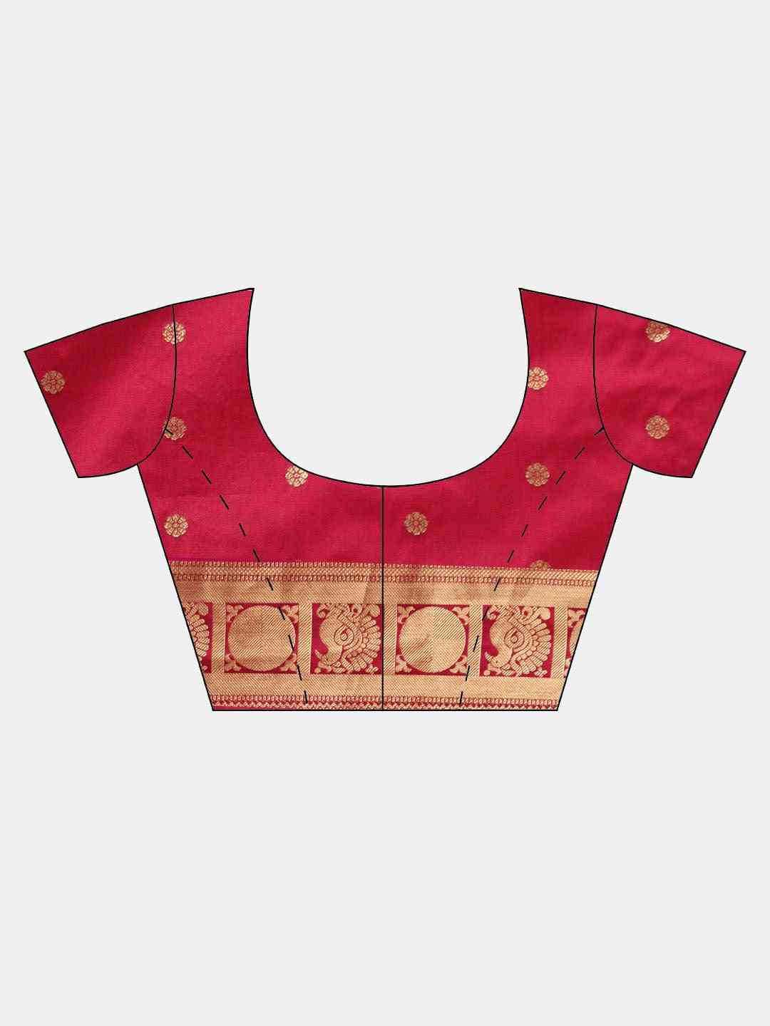 Beautiful Zari Woven Maroon Colour Silk Banarasi Saree