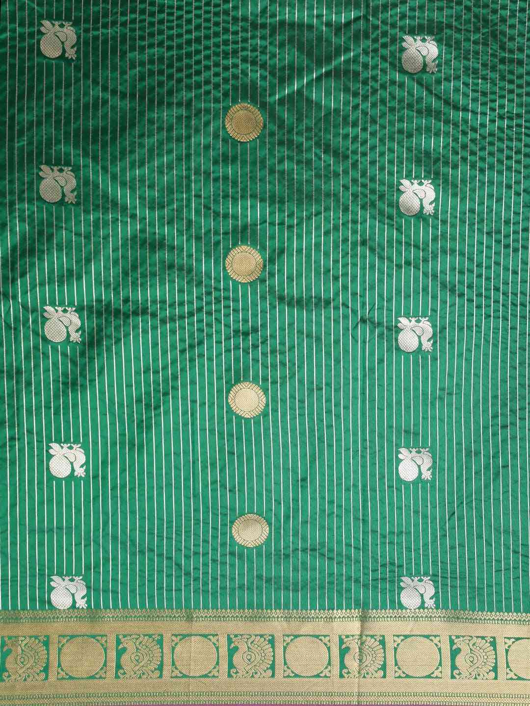 Beautiful Zari Woven Green Colour Silk Banarasi Saree