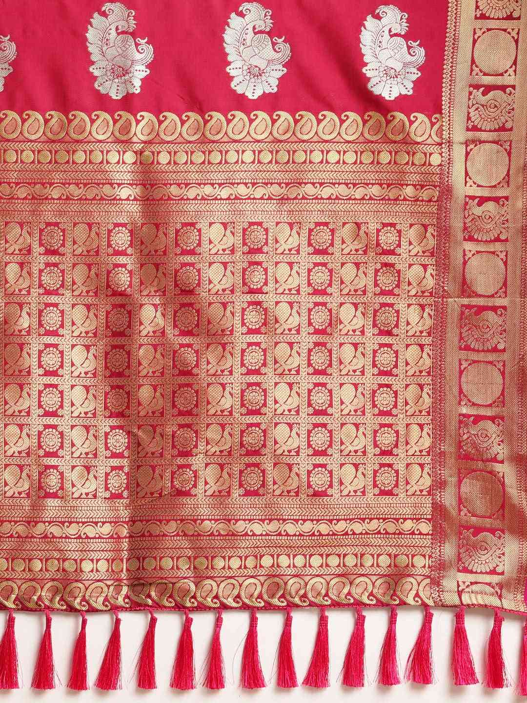 Beautiful Zari Woven Grey Colour Silk Banarasi Saree