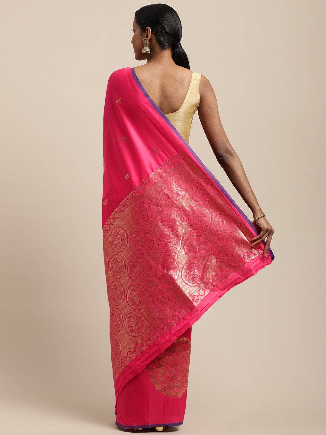 Pink Colour Banarasi Katan Silk Kanchi Zari Weaving Saree