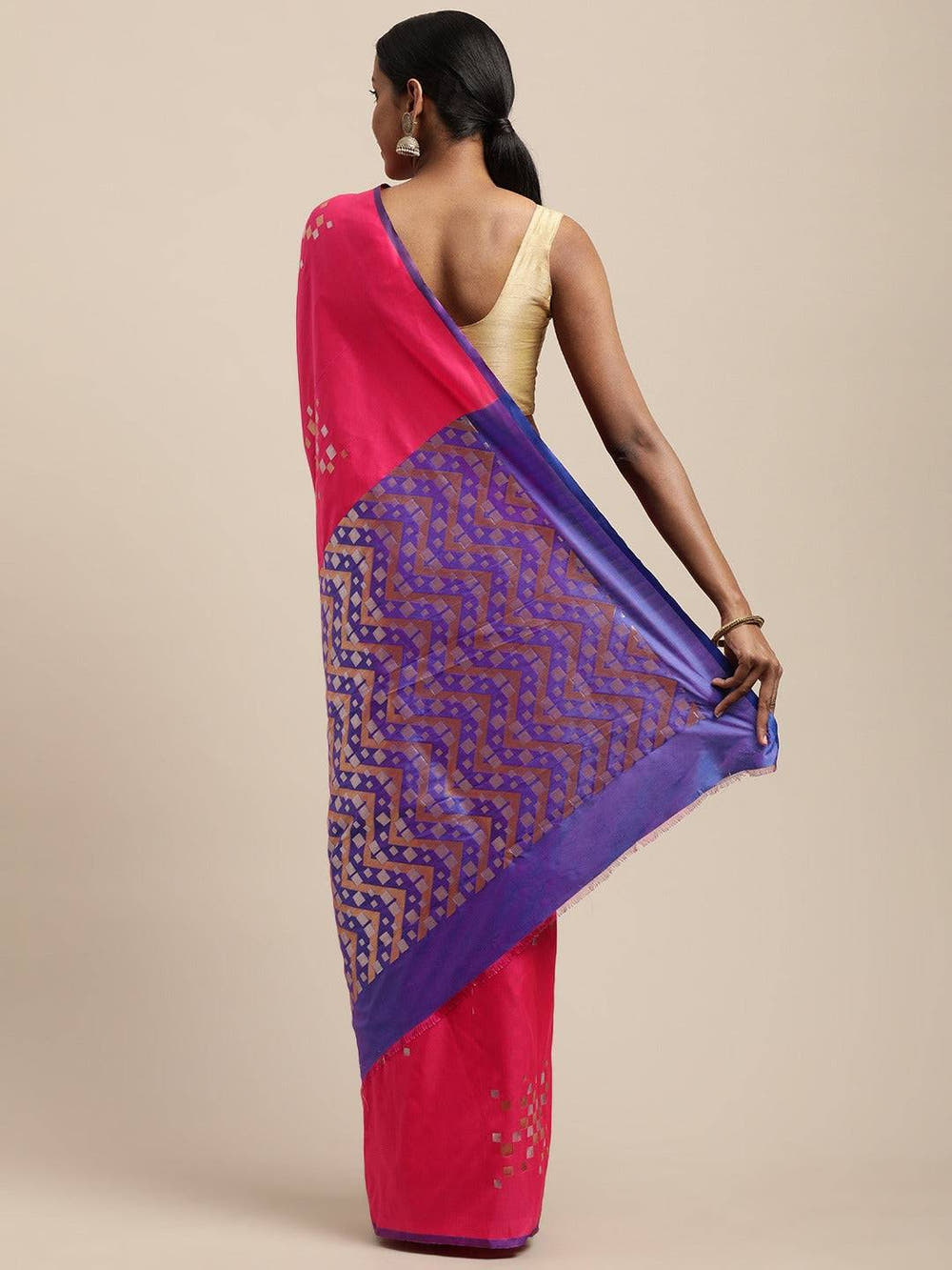 Pink Colour Banarasi Katan Silk Kanchi Zari Weaving Saree