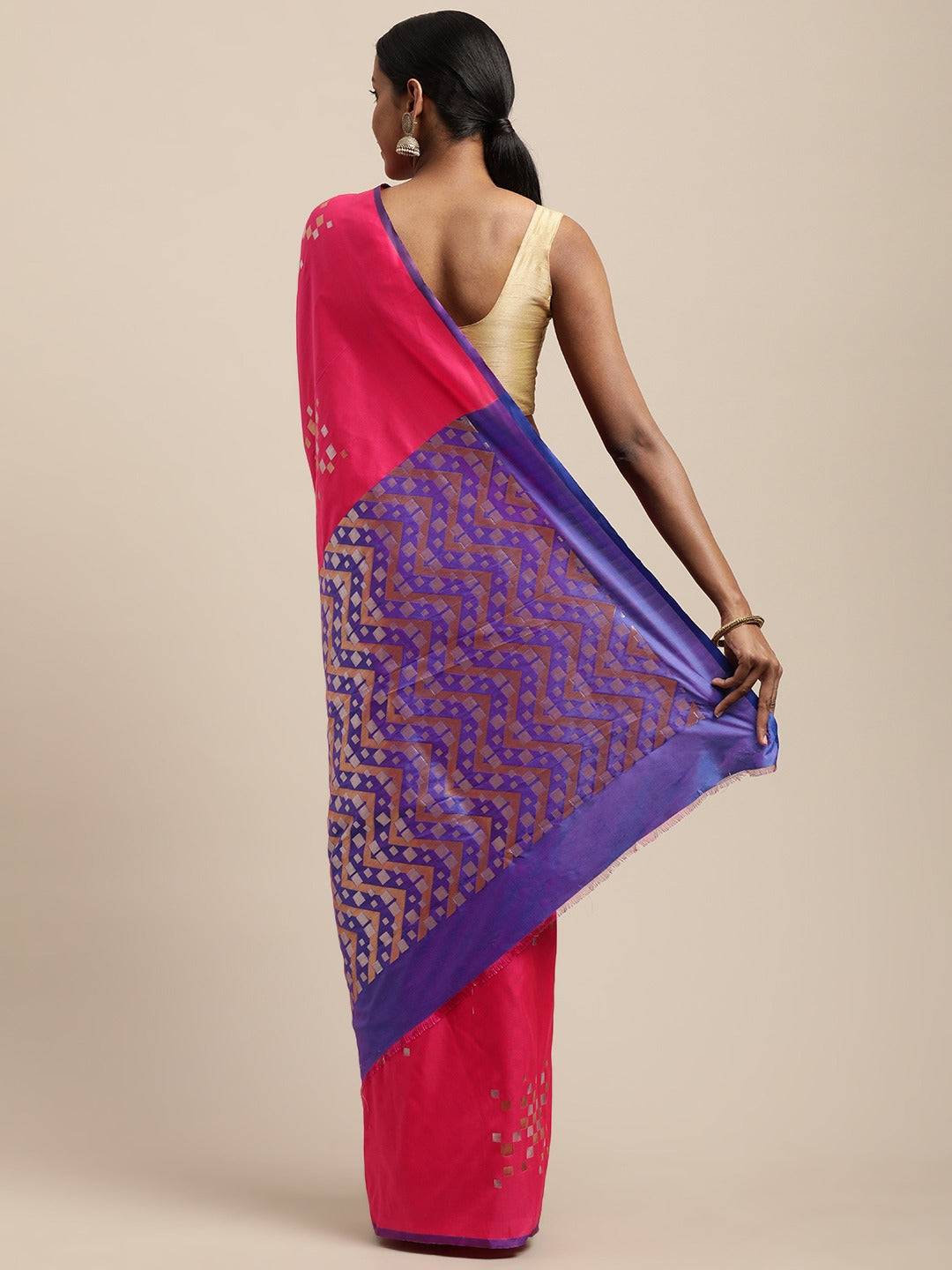 Pink Colour Banarasi Katan Silk Kanchi Zari Weaving Saree