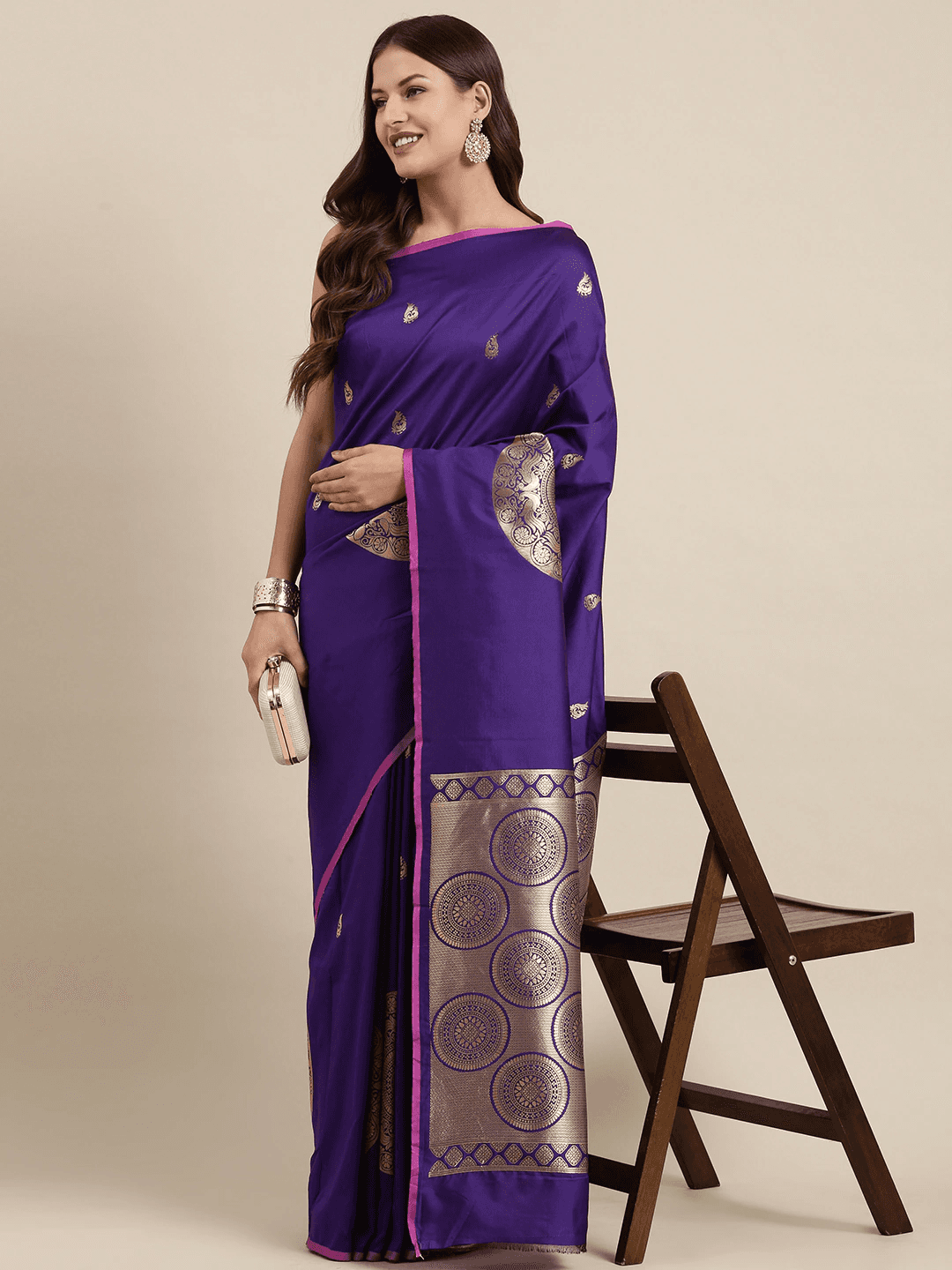 Purple Colour Banarasi Katan Silk Kanchi Zari Weaving Saree