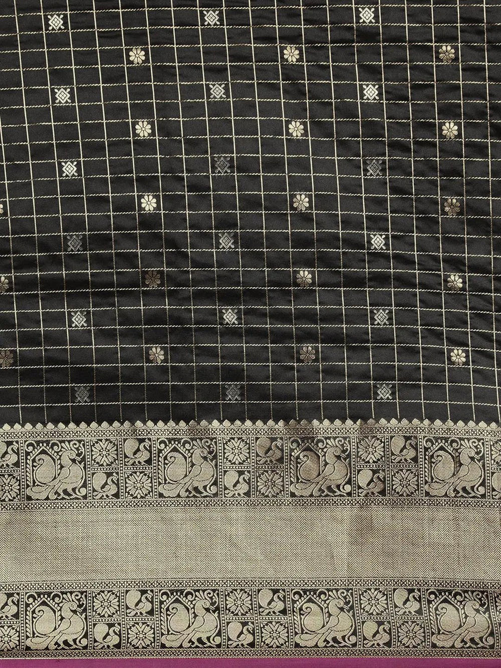 Black Kanjivaram Soft Silk Kanchi Zari Saree