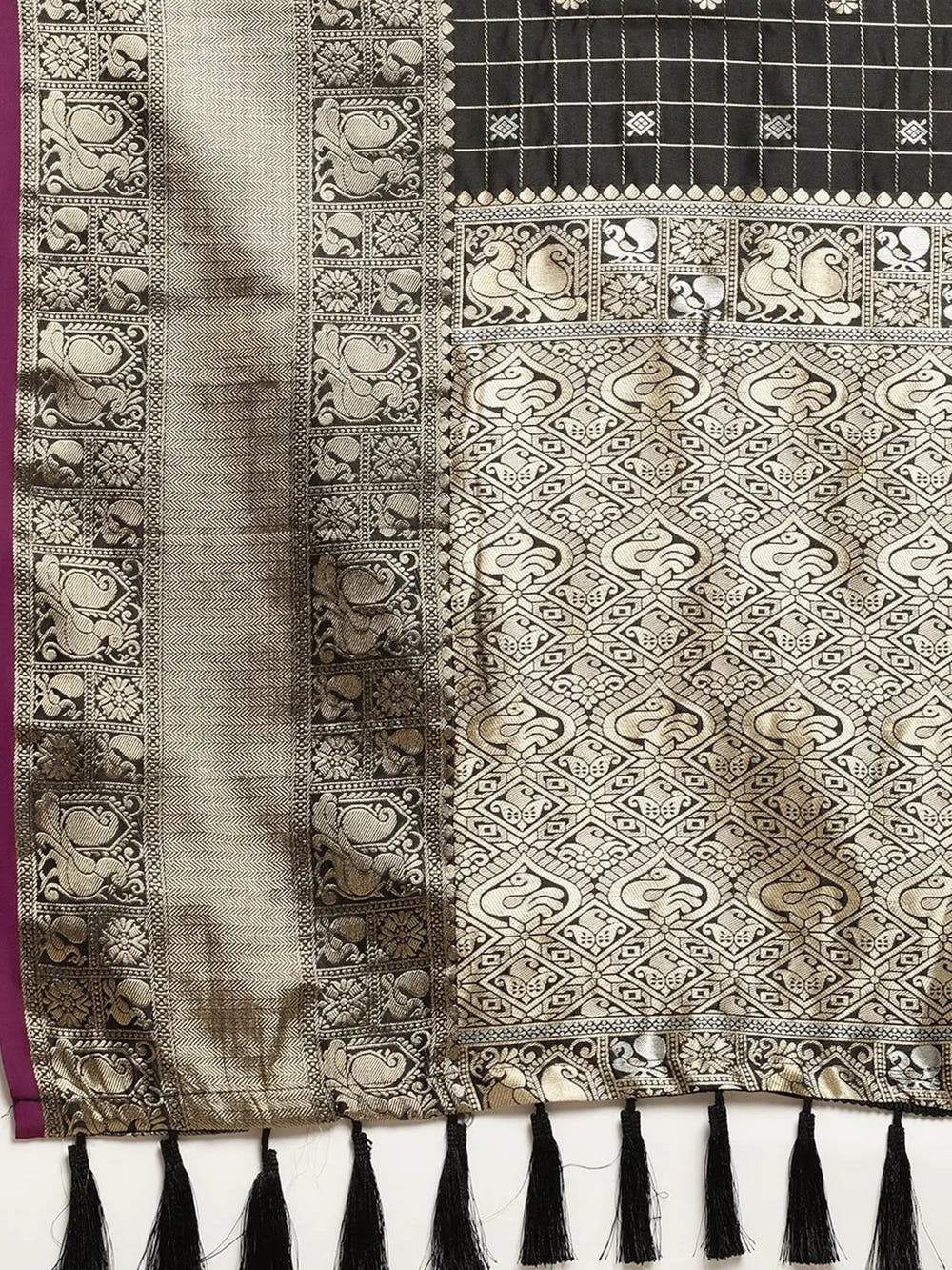 Black Kanjivaram Soft Silk Kanchi Zari Saree