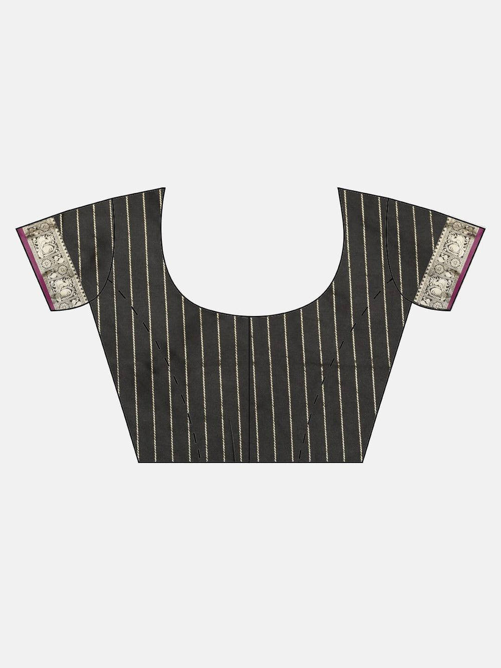 Black Kanjivaram Soft Silk Kanchi Zari Saree