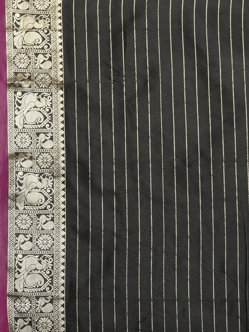 Black Kanjivaram Soft Silk Kanchi Zari Saree