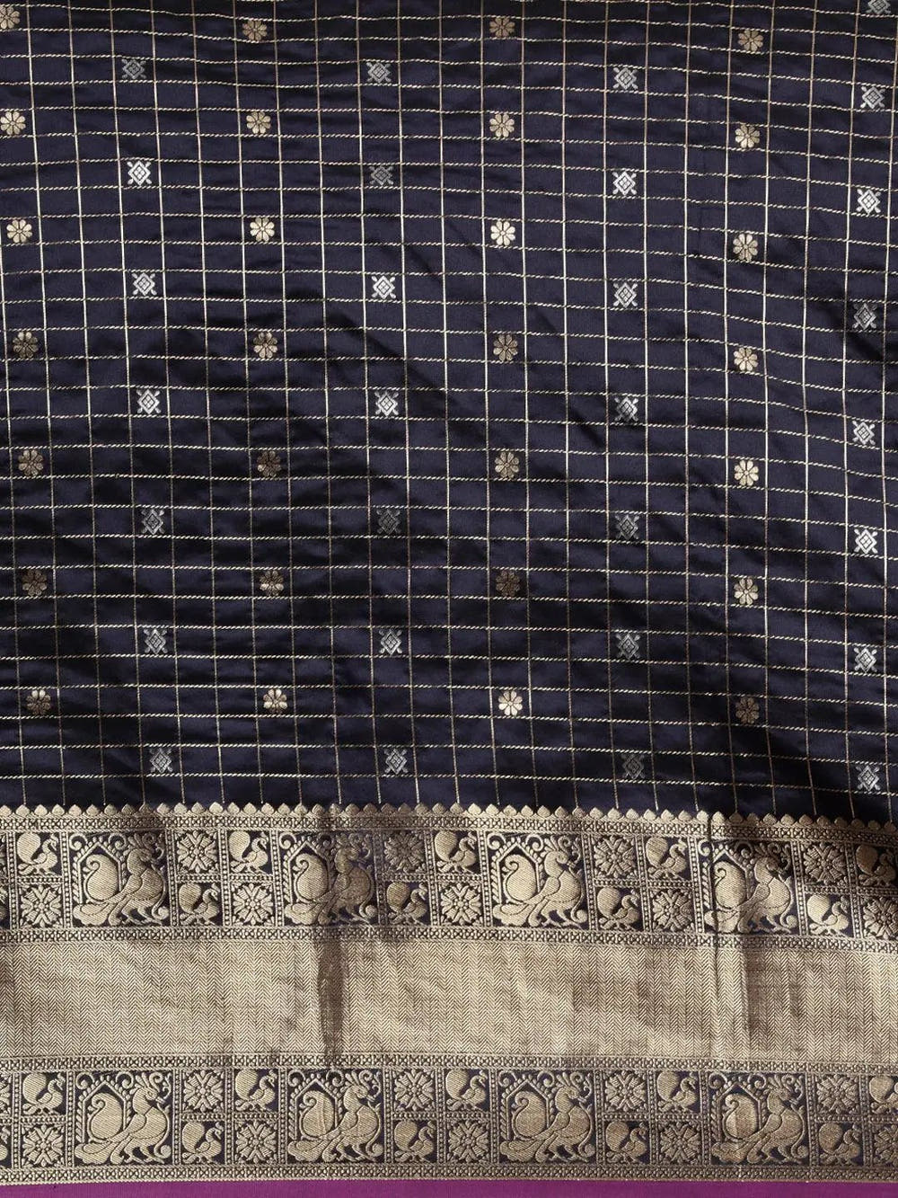 Navy Kanjivaram Soft Silk Kanchi Zari Saree