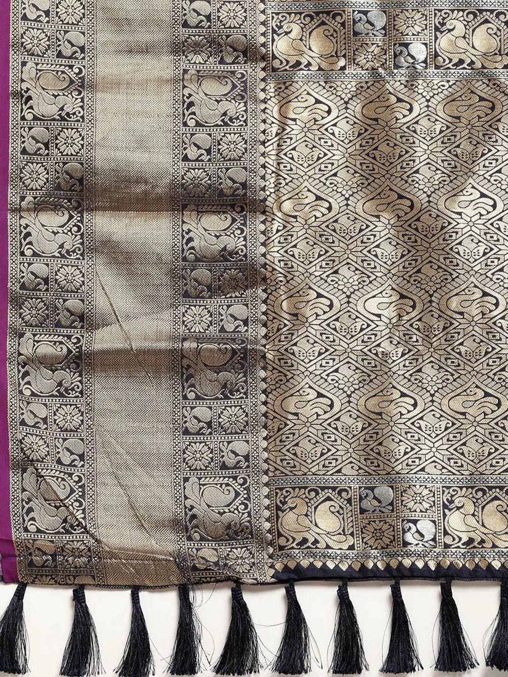 Navy Kanjivaram Soft Silk Kanchi Zari Saree