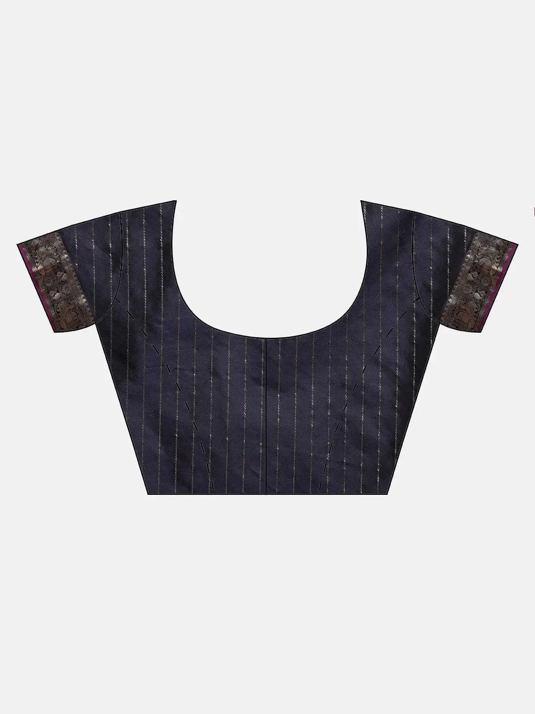 Navy Kanjivaram Soft Silk Kanchi Zari Saree
