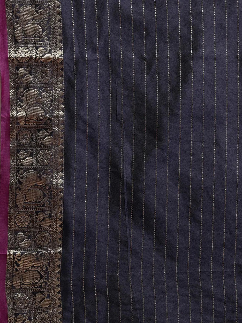 Navy Kanjivaram Soft Silk Kanchi Zari Saree