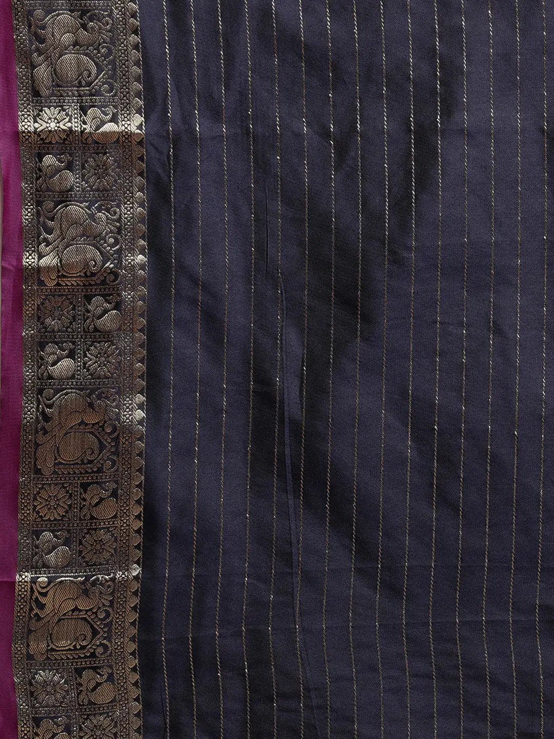 Navy Kanjivaram Soft Silk Kanchi Zari Saree