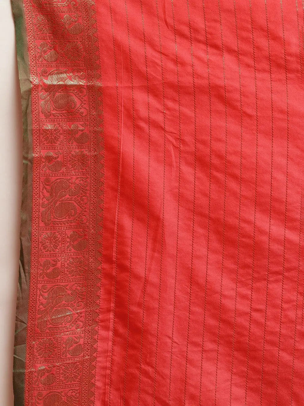 Kanjivaram Peach Colour Soft Silk Kanchi Zari Weaving Saree