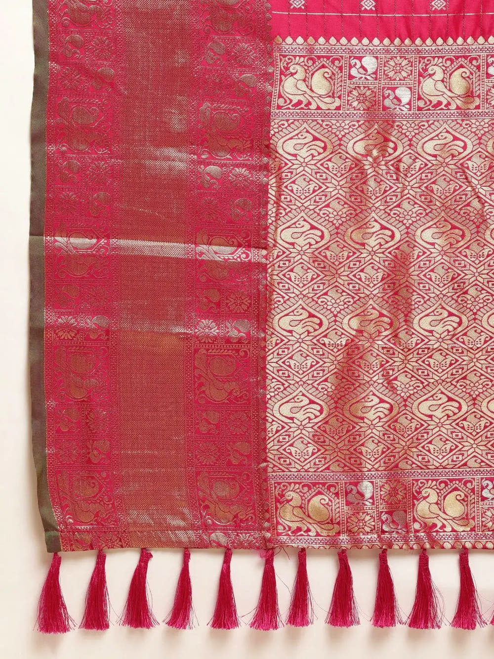 Kanjivaram Pink Colour Soft Silk Kanchi Zari Weaving Saree