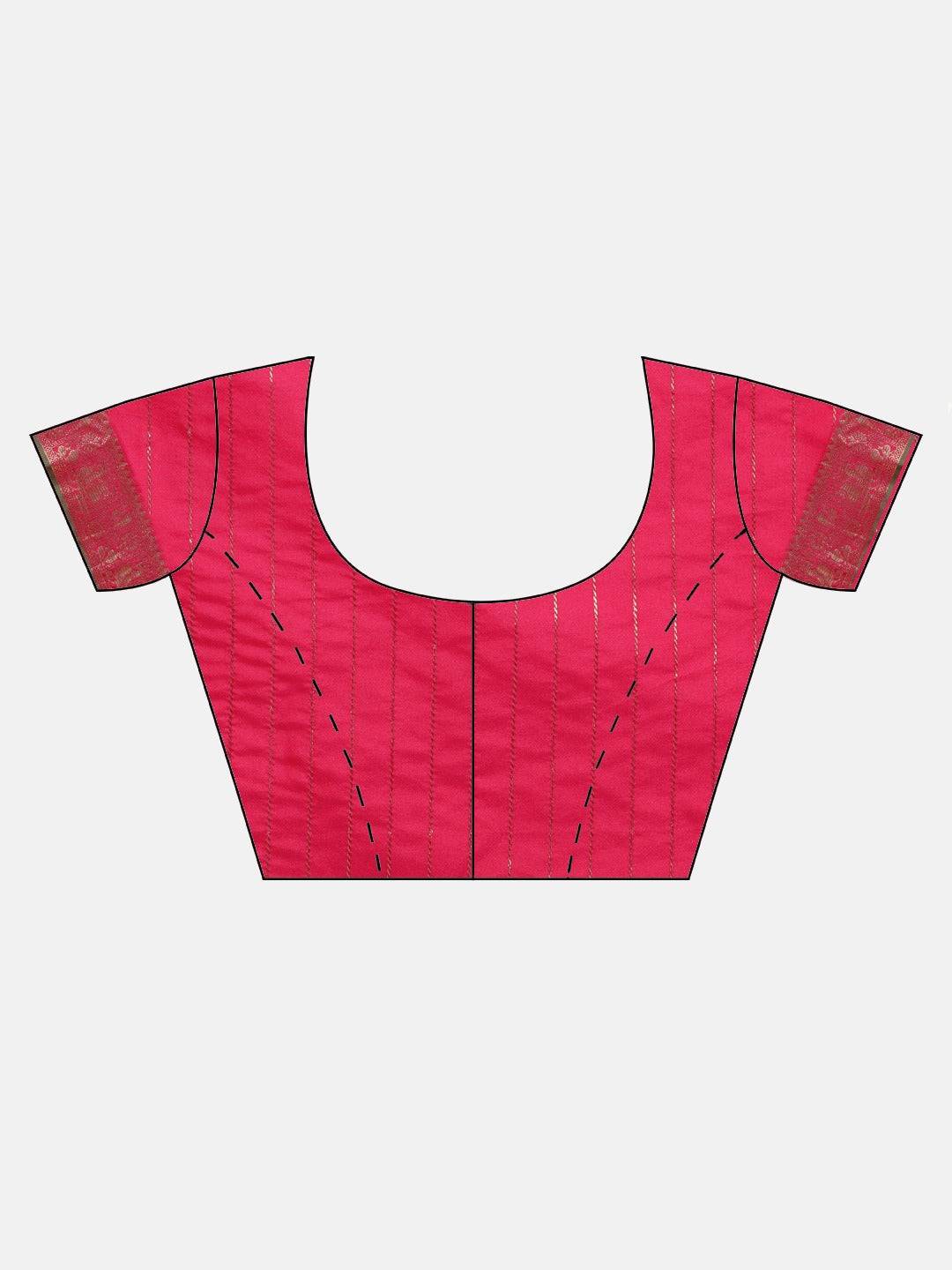Kanjivaram Pink Colour Soft Silk Kanchi Zari Weaving Saree