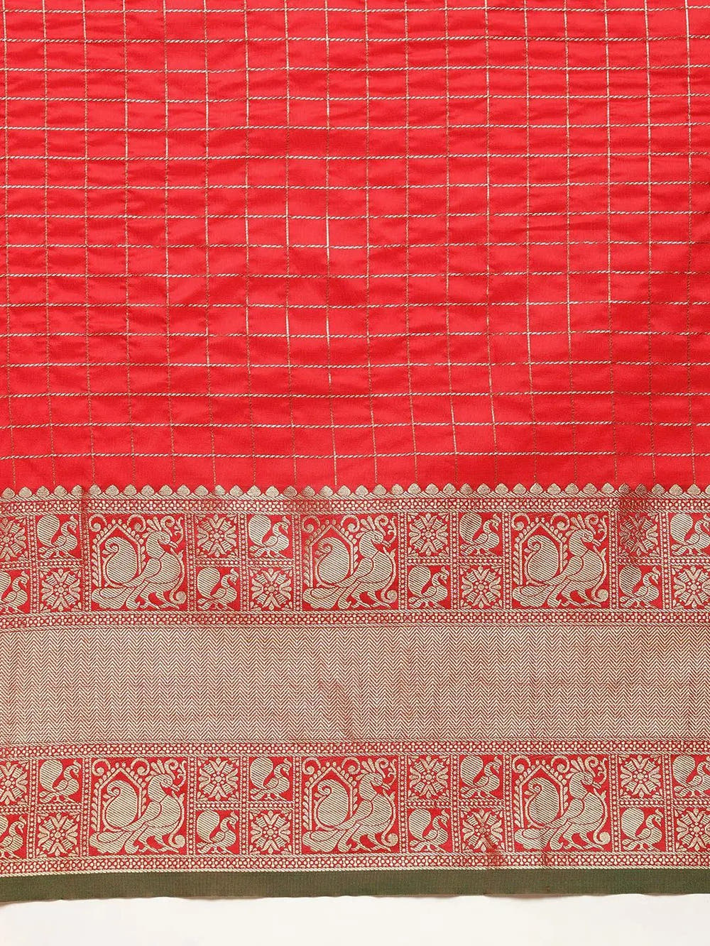 Red Colour Kanjivaram Soft Silk Kanchi Zari Weaving Saree
