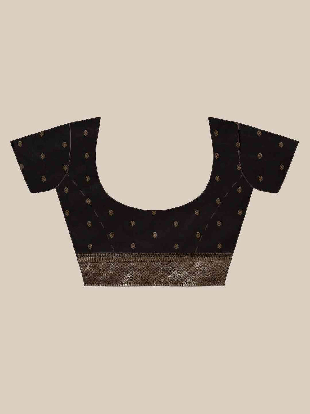 Banarasi Striped Black Colour Silk Blend Saree