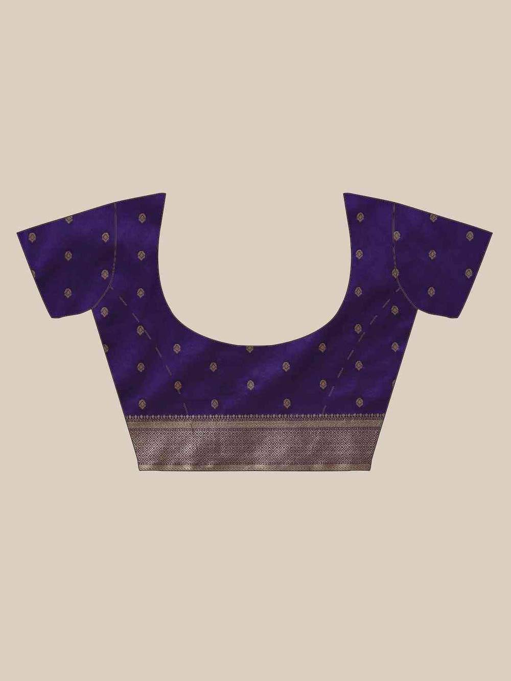 Banarasi Striped Purple Colour Silk Blend Saree