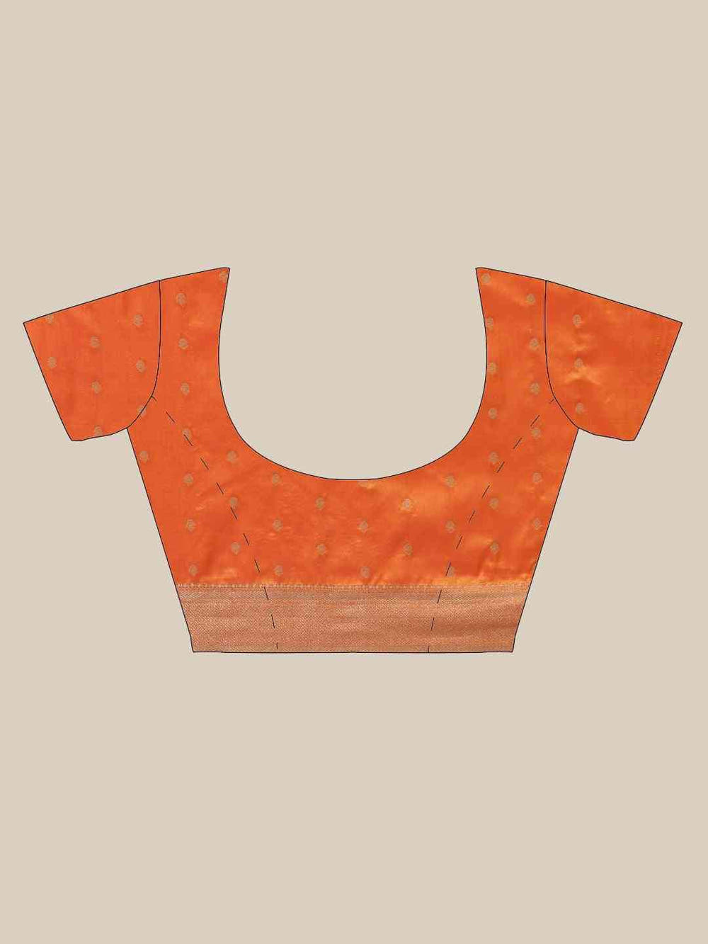 Banarasi Striped Orange Colour Silk Blend Saree
