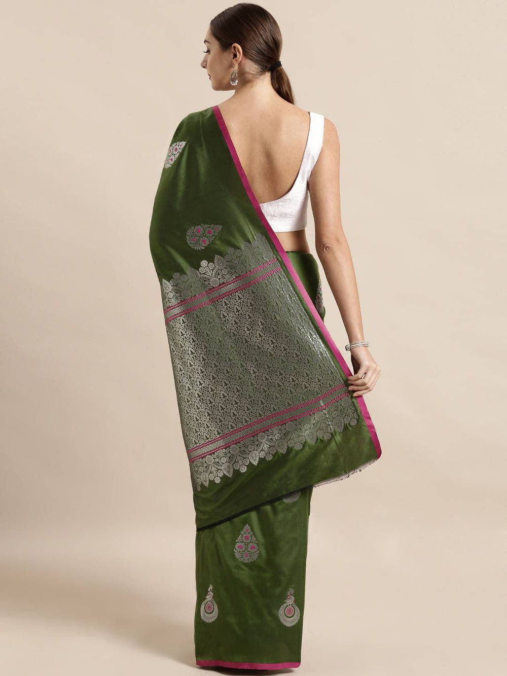 Green Colour Banarasi Katan Silk Zari Weaving Saree