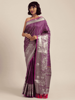 Banarasi Purple Colour Silk Blend Zari Woven Saree