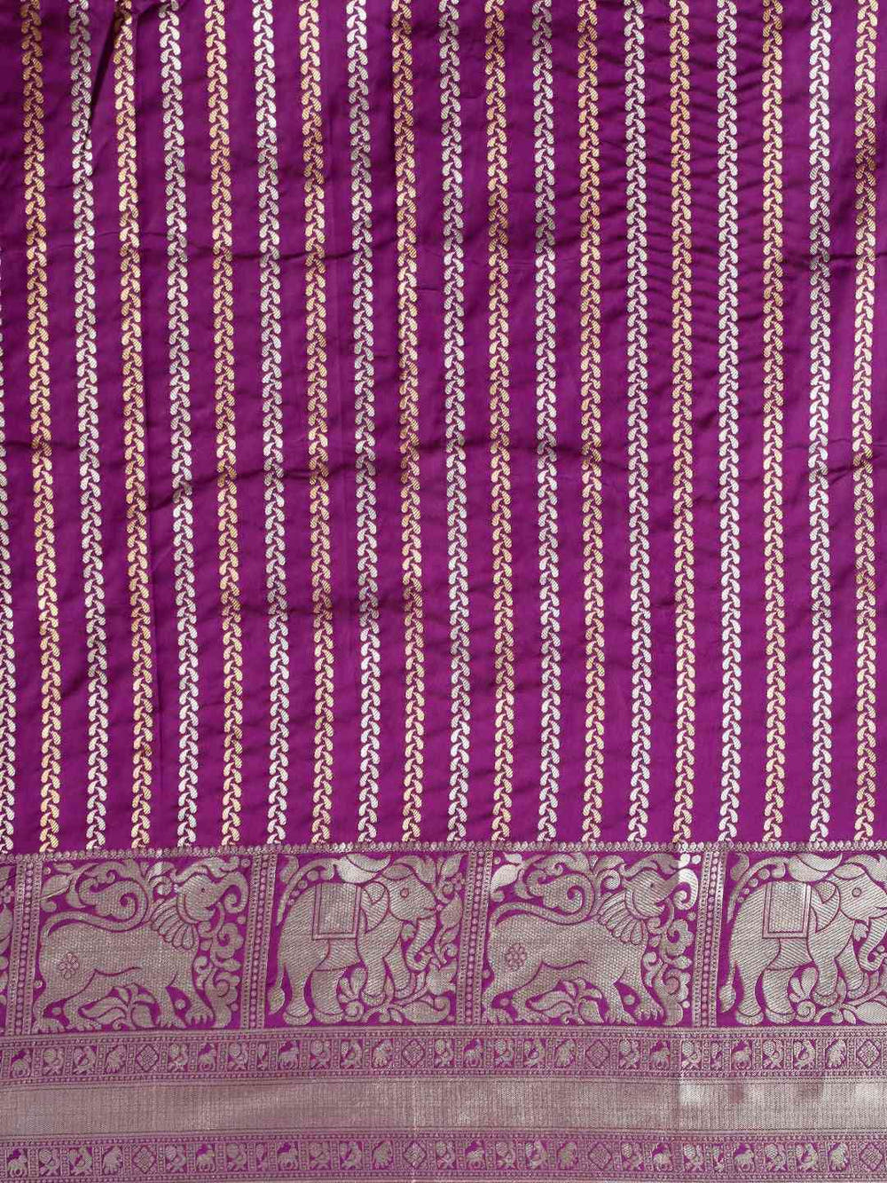 Banarasi Purple Colour Silk Blend Zari Woven Saree