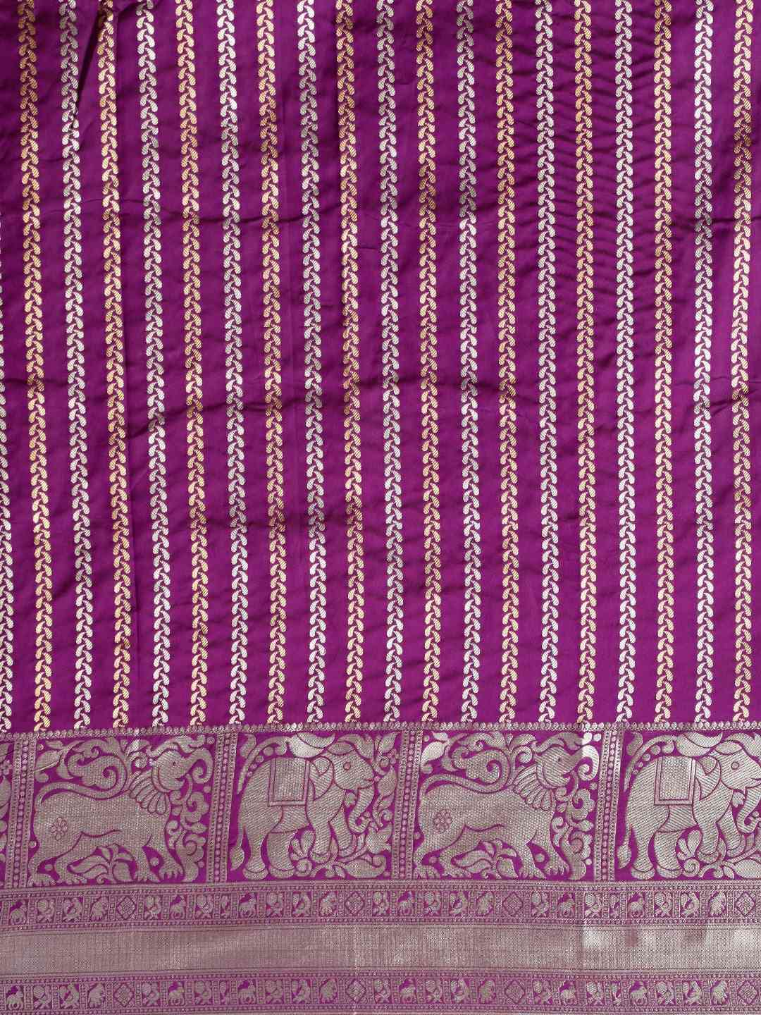 Banarasi Purple Colour Silk Blend Zari Woven Saree