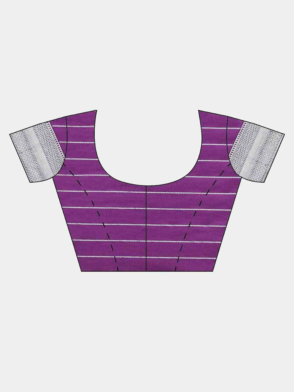 Banarasi Striped Purple Colour Silk Blend Saree