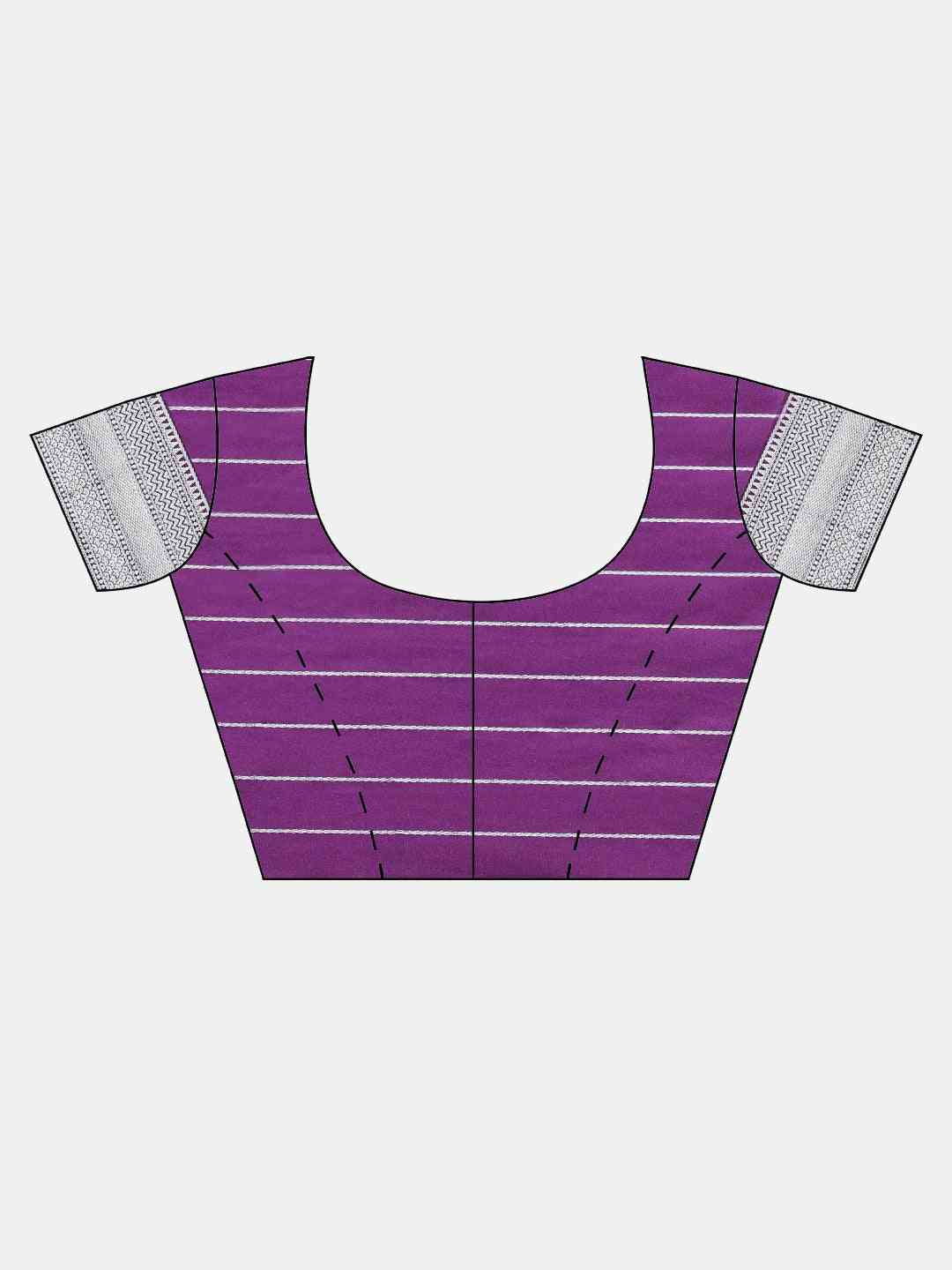 Banarasi Striped Purple Colour Silk Blend Saree