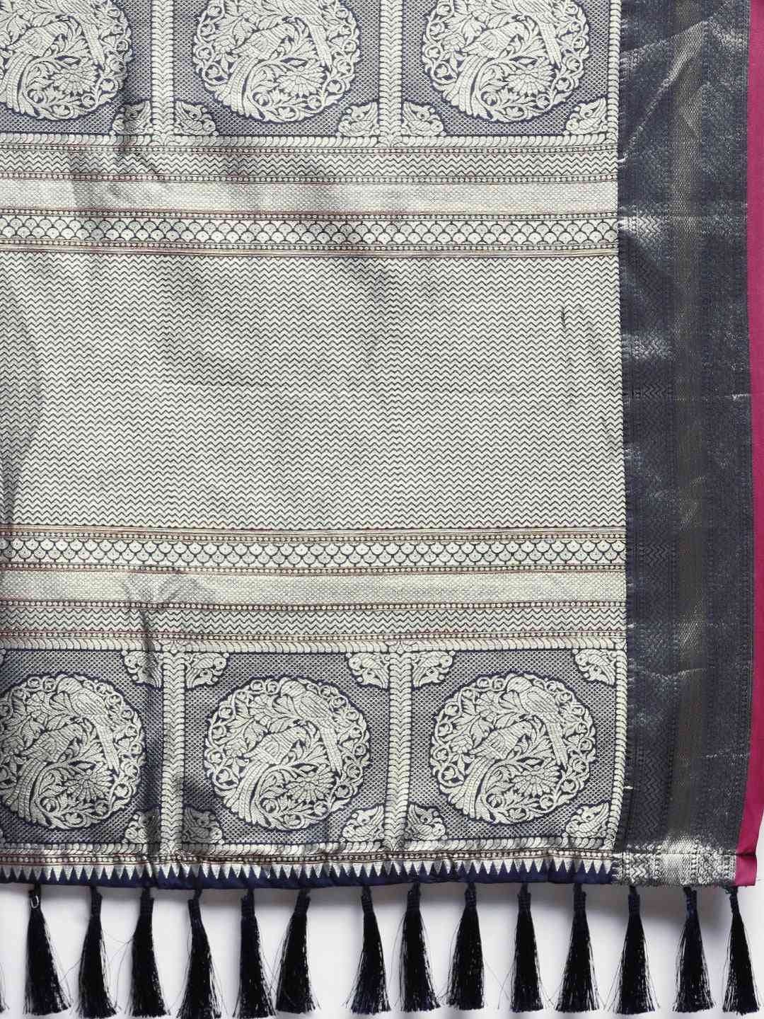 Banarasi Striped Navy  Colour Silk Blend Saree