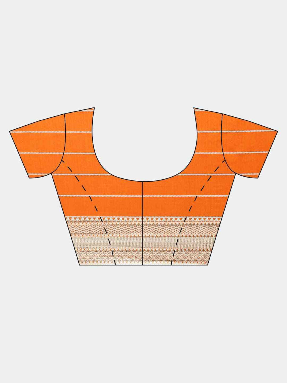 Banarasi Striped Orange Colour Silk Blend Saree