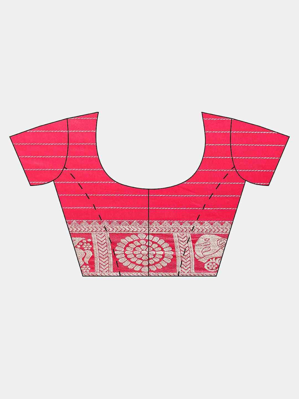 Stylish Pink Colour Checked Banarasi Saree