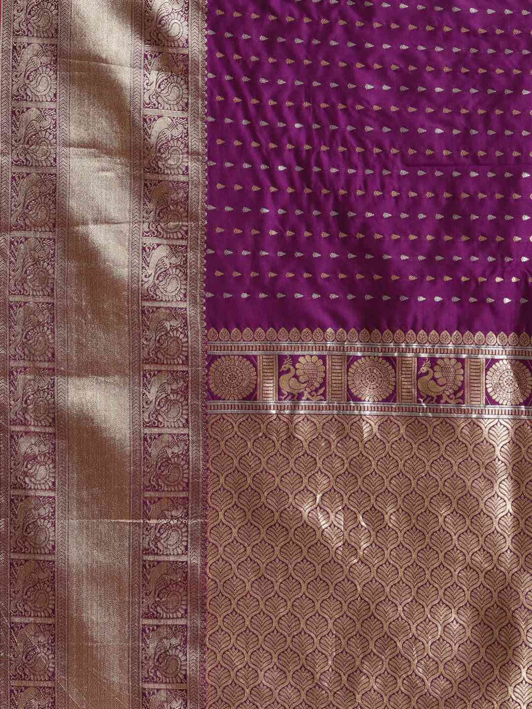 Digital Purple Colour Woven Design Banarasi Saree