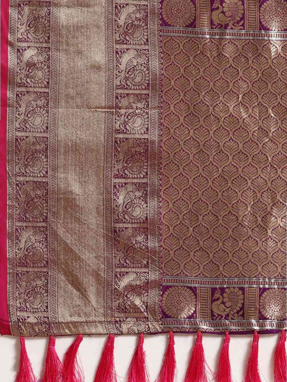 Digital Purple Colour Woven Design Banarasi Saree