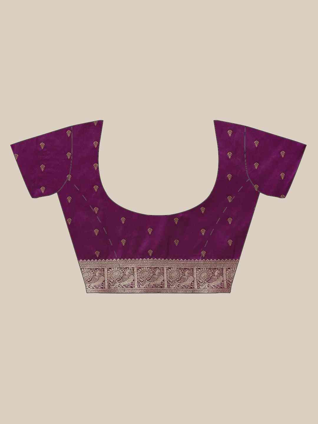 Digital Purple Colour Woven Design Banarasi Saree