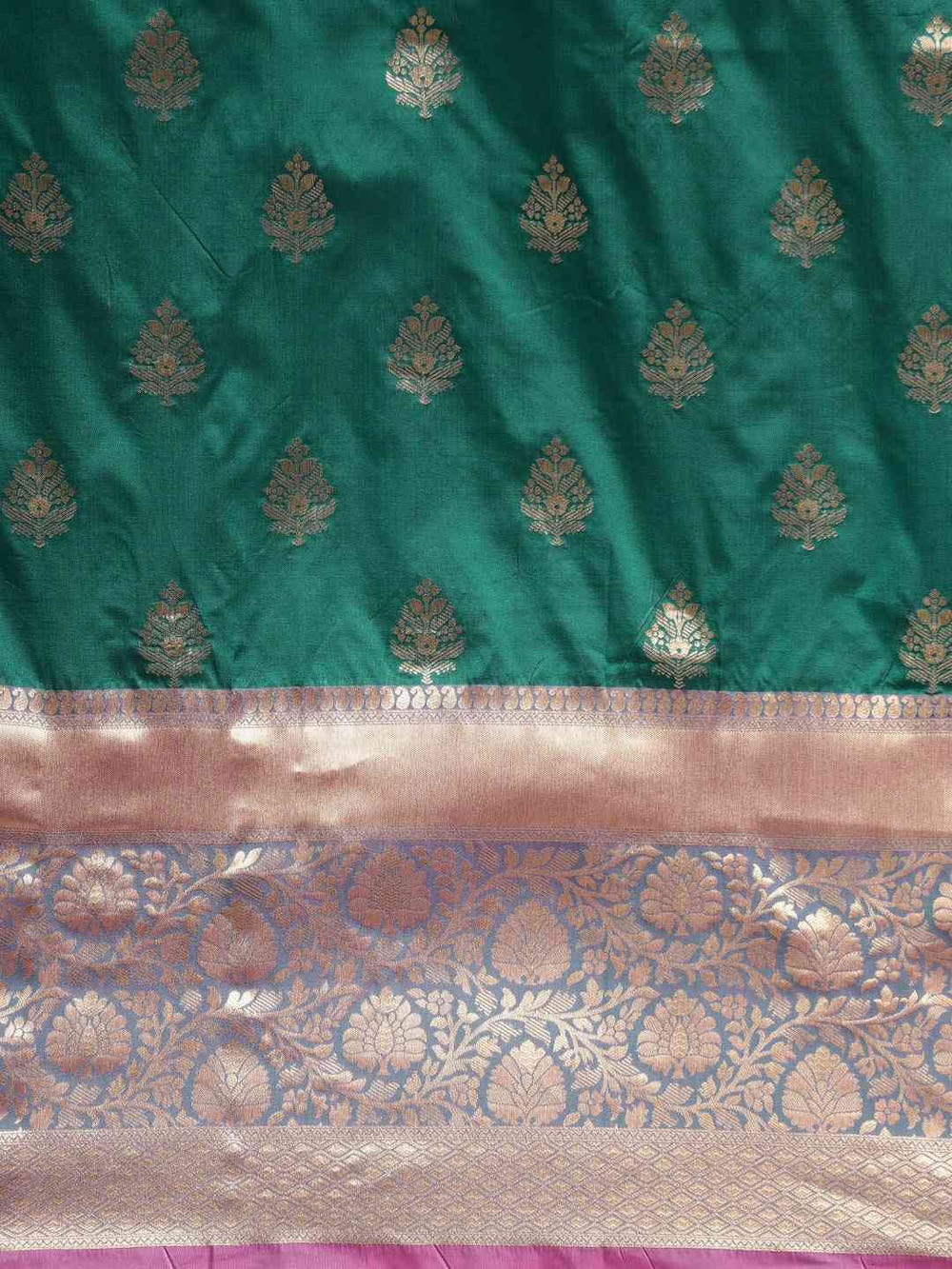 Stylish Teal Colour Zari Woven Banarasi Silk Saree