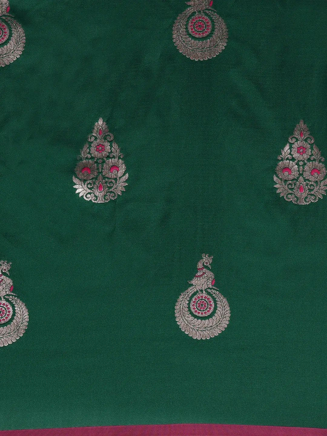 Green Colour Banarasi Katan Silk Zari Weaving Saree