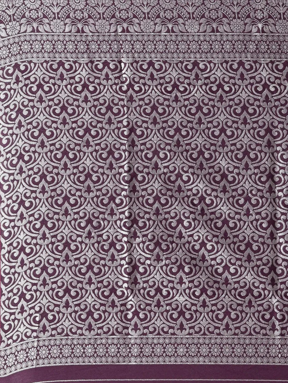 Wine Colour Banarasi Katan Silk Zari Weaving Saree