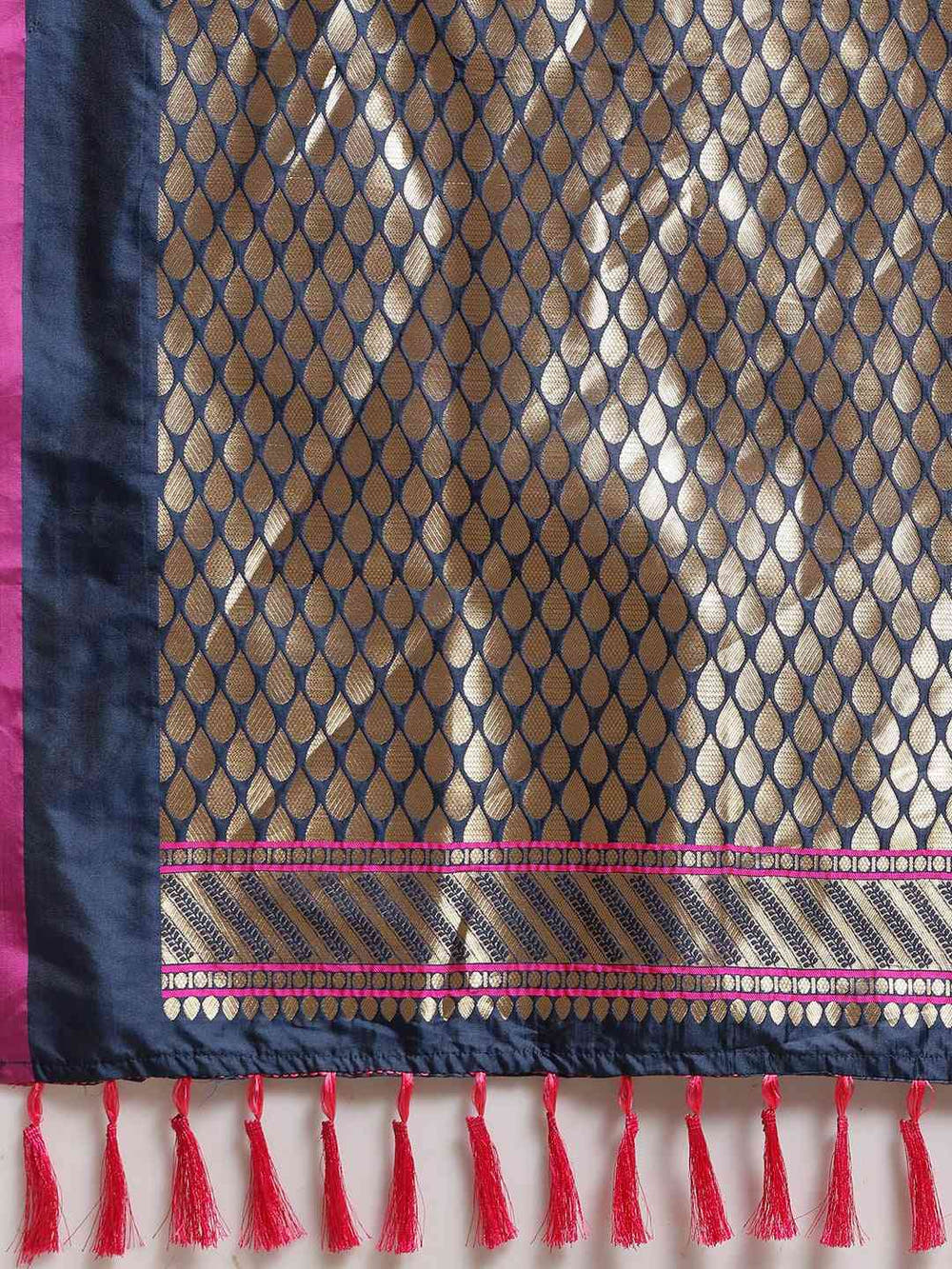 Traditional Teal Colour Ethnic Motifs And Zari Silk Banarasi Saree