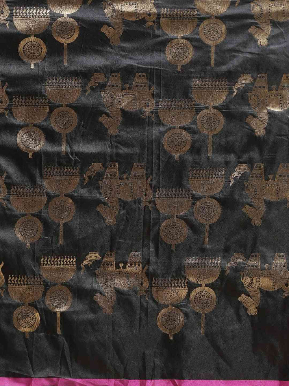 Traditional Black Colour  Ethnic Motifs Silk Banarasi Saree