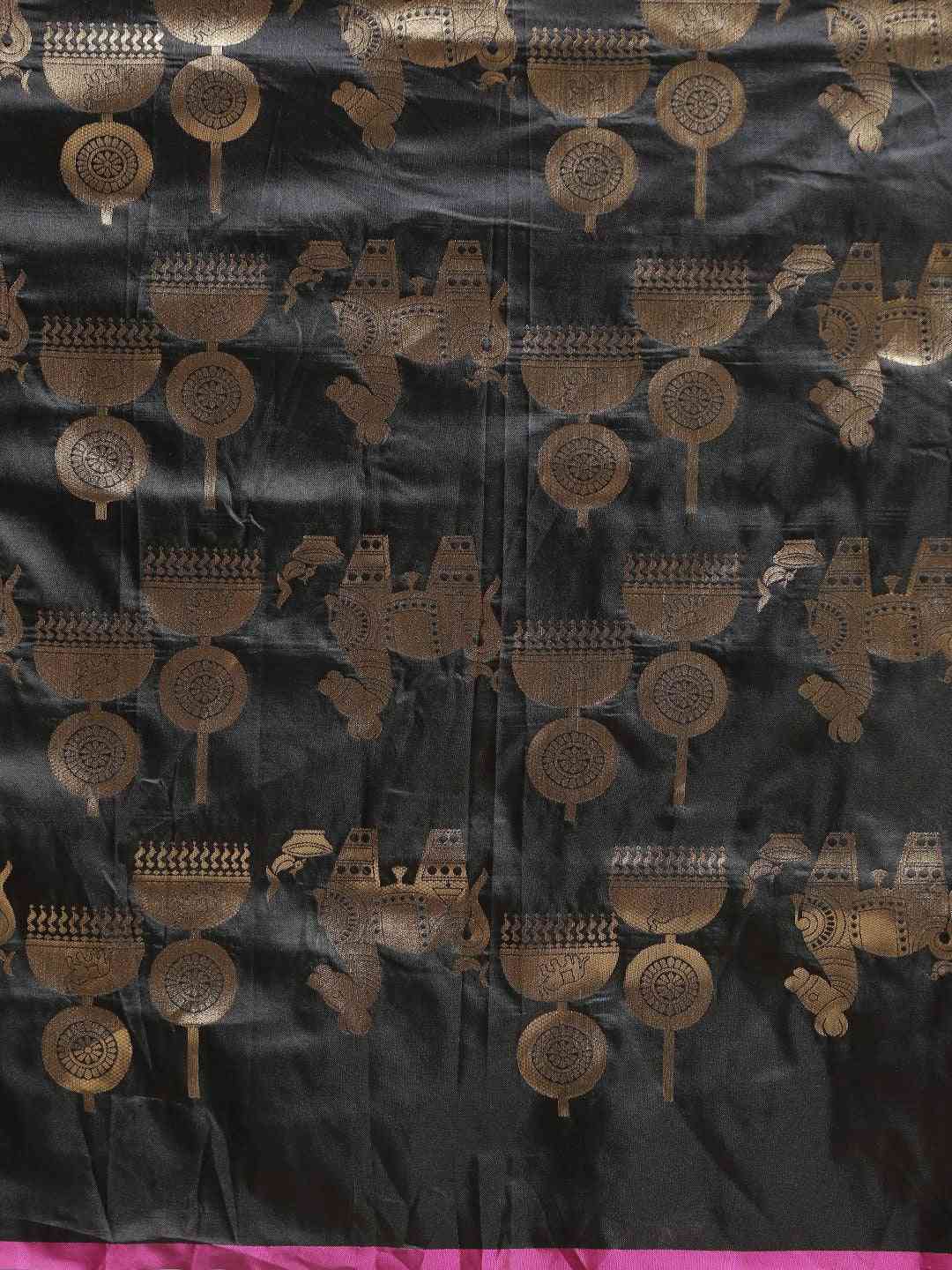 Traditional Black Colour  Ethnic Motifs Silk Banarasi Saree