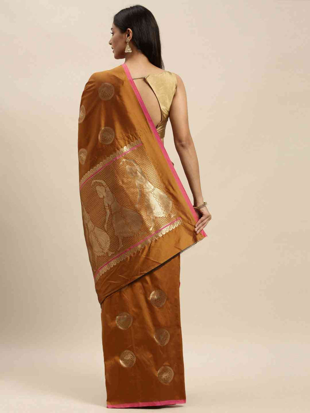 Traditional Honey Yellow Colour Ethnic Motifs And Zari Silk Banarasi Saree