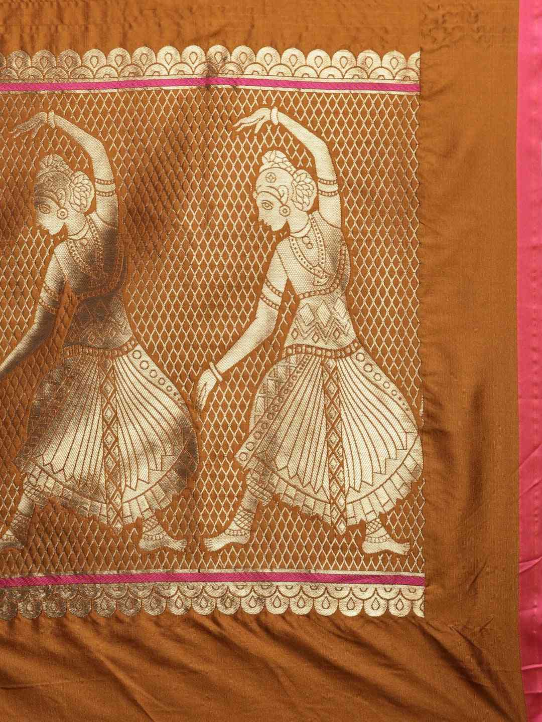 Traditional Honey Yellow Colour Ethnic Motifs And Zari Silk Banarasi Saree