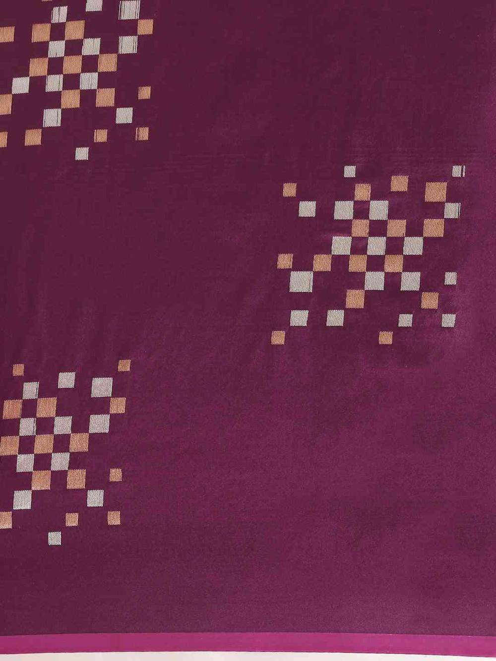Banarasi Wine Colour Silk Blend Woven Design Saree