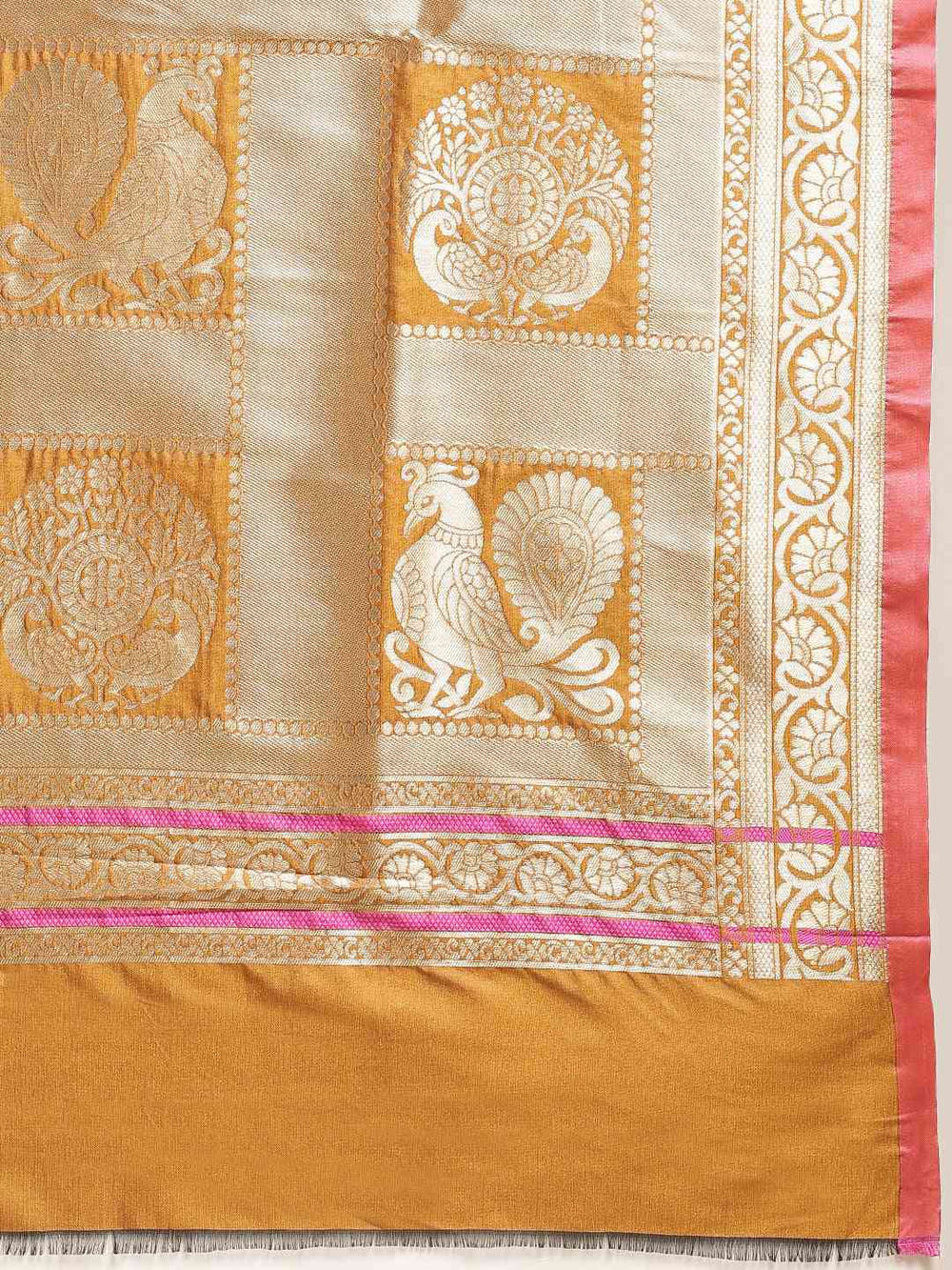 Banarasi Mustard Colour Silk Woven Design Saree