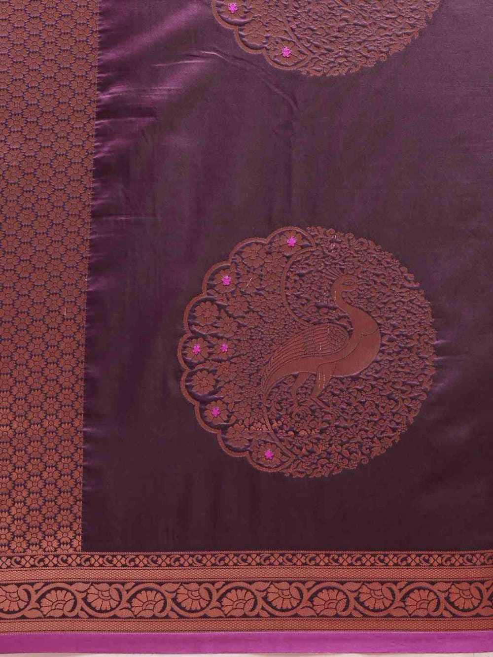 Banarasi Wine Colour Silk Woven Design Saree