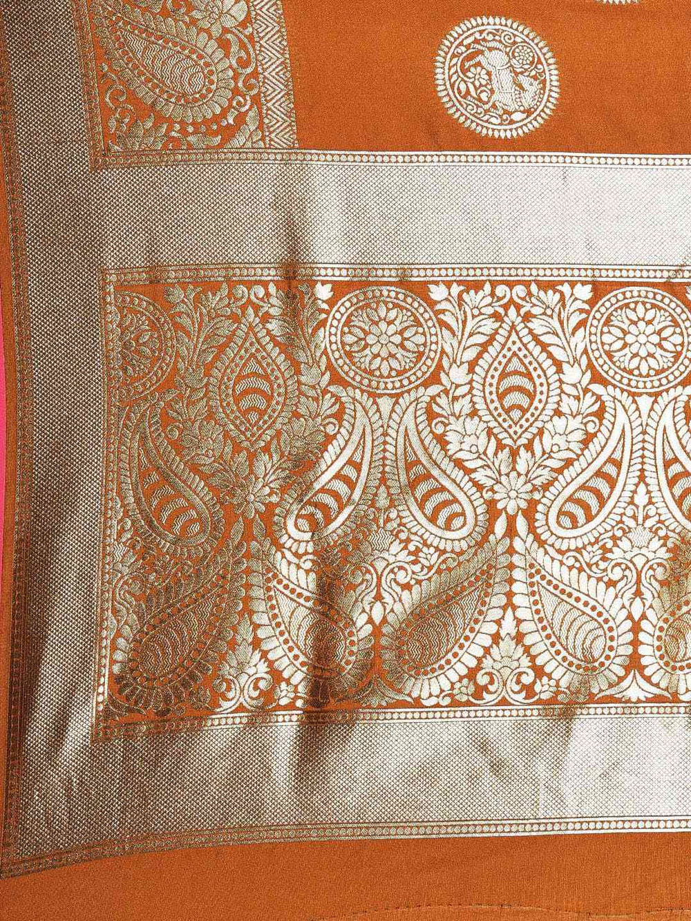 Traditional Mustard Colour Silk Blend Banarasi Saree