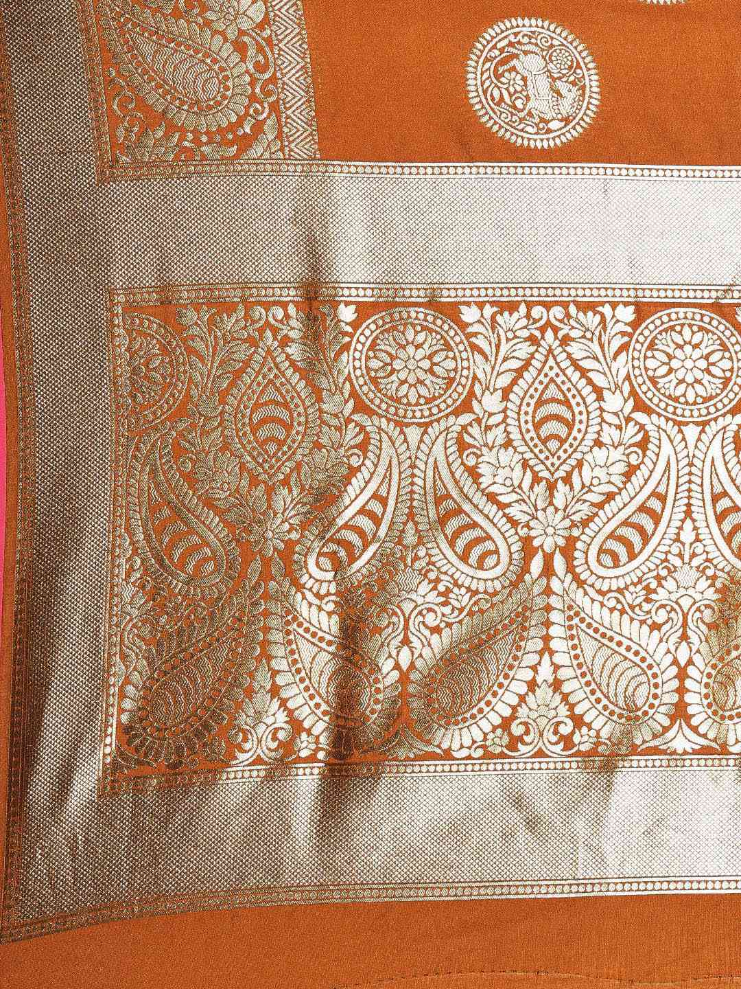 Traditional Mustard Colour Silk Blend Banarasi Saree
