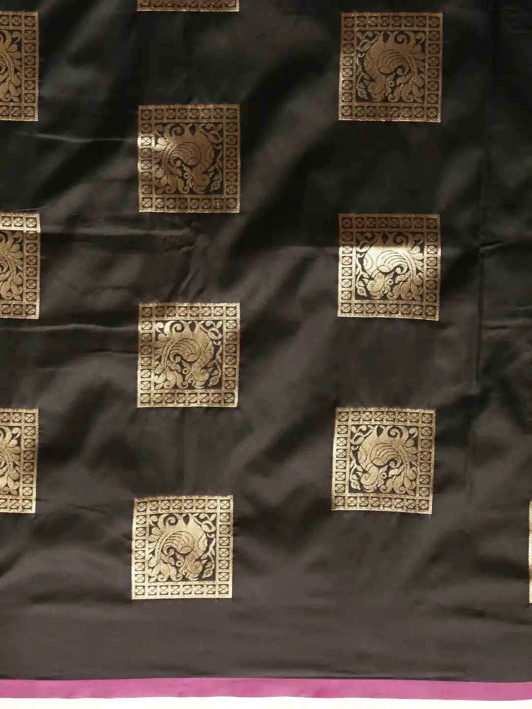 Kanjivaram Black Colour Silk Blend Woven Design Saree